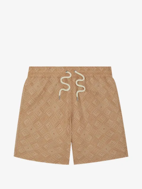 Frescobol Carioca Santos Angra Madeira-print swim shorts