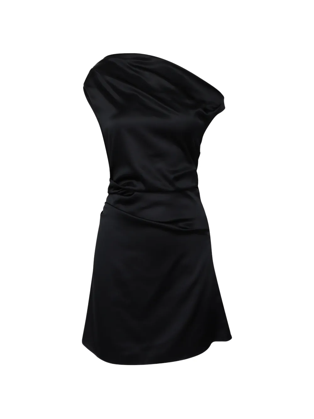 STAUD Phare one-shoulder gathered mini dress - Nero