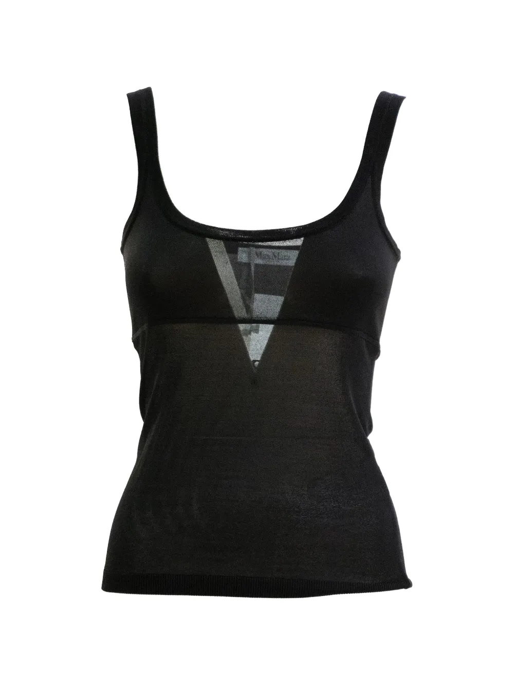 Max Mara sheer-panel tank top - Nero