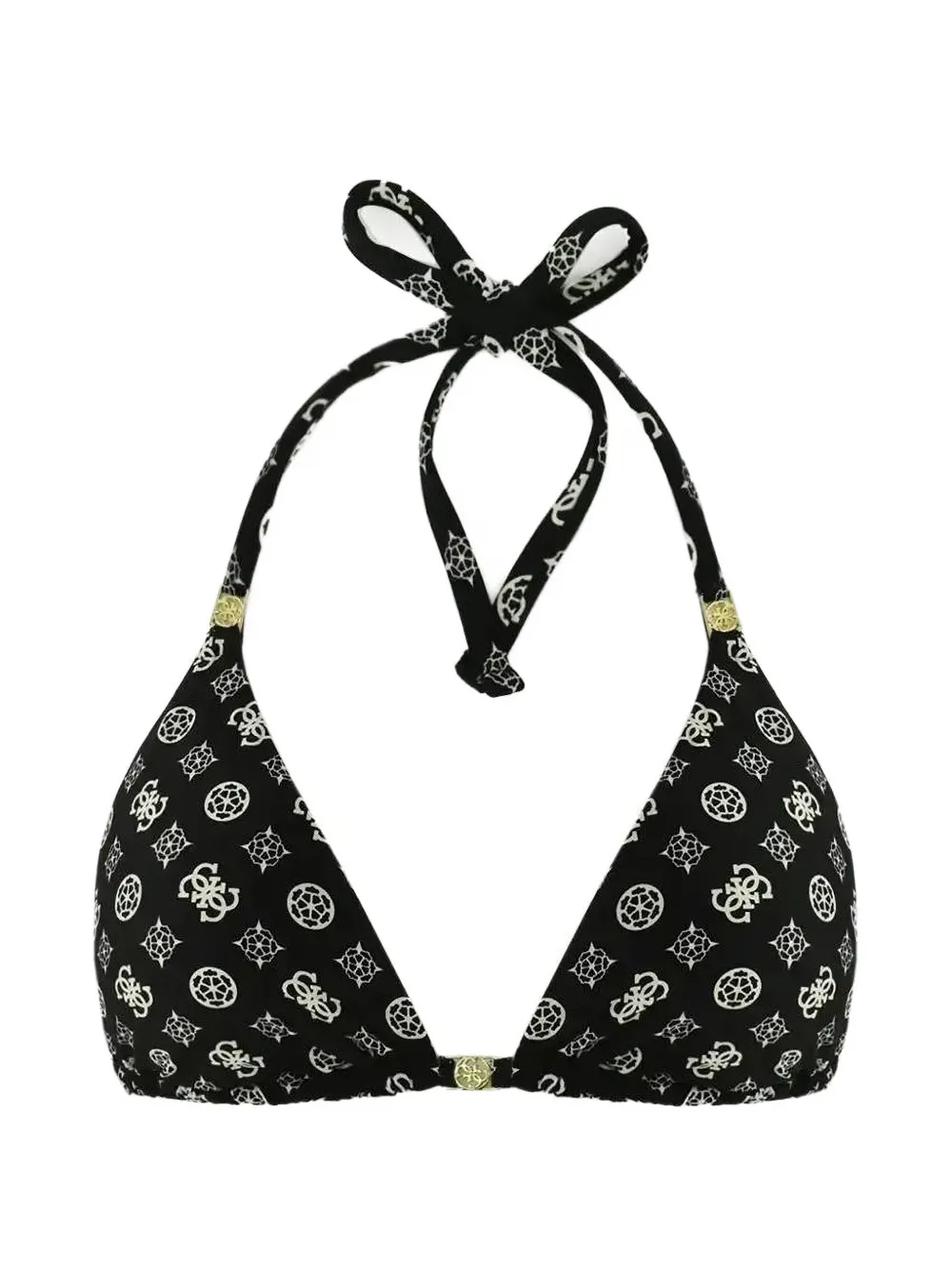 GUESS USA logo-print triangle bikini top - Nero