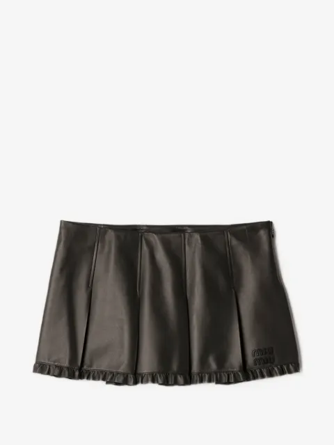 Miu Miu pleated nappa-leather skirt