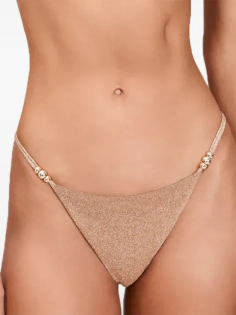 Devon Windsor bikini con efecto brillante y detalle de mostacillas