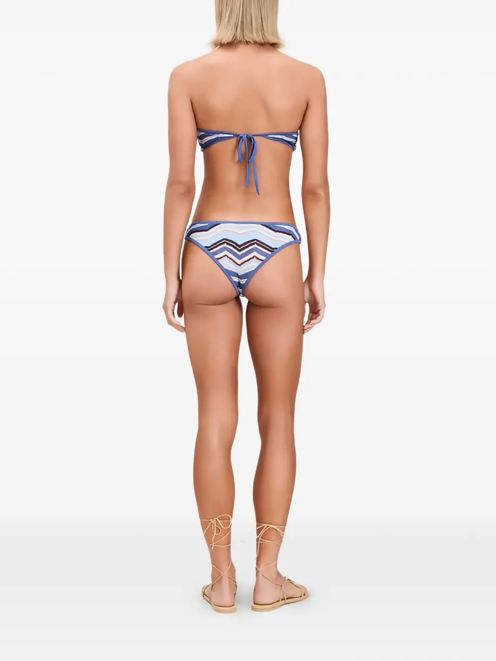 Devon Windsor Chevron-knit Bandeau Bikini - Bleu 