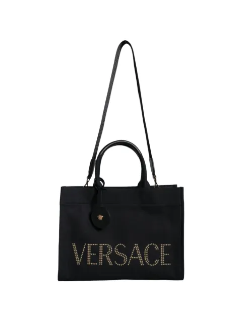 Versace sac cabas à logo clouté