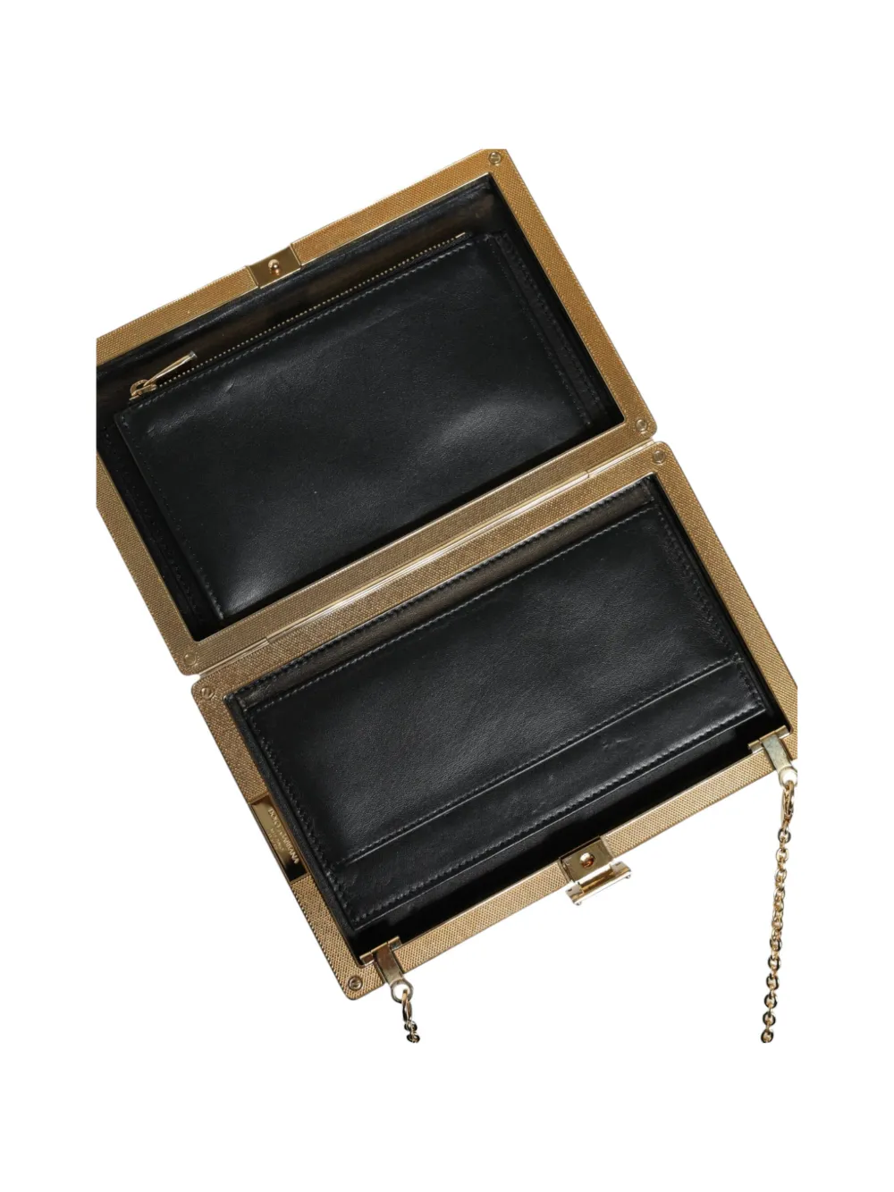 Dolce & Gabbana Leren clutch met textuur Bruin