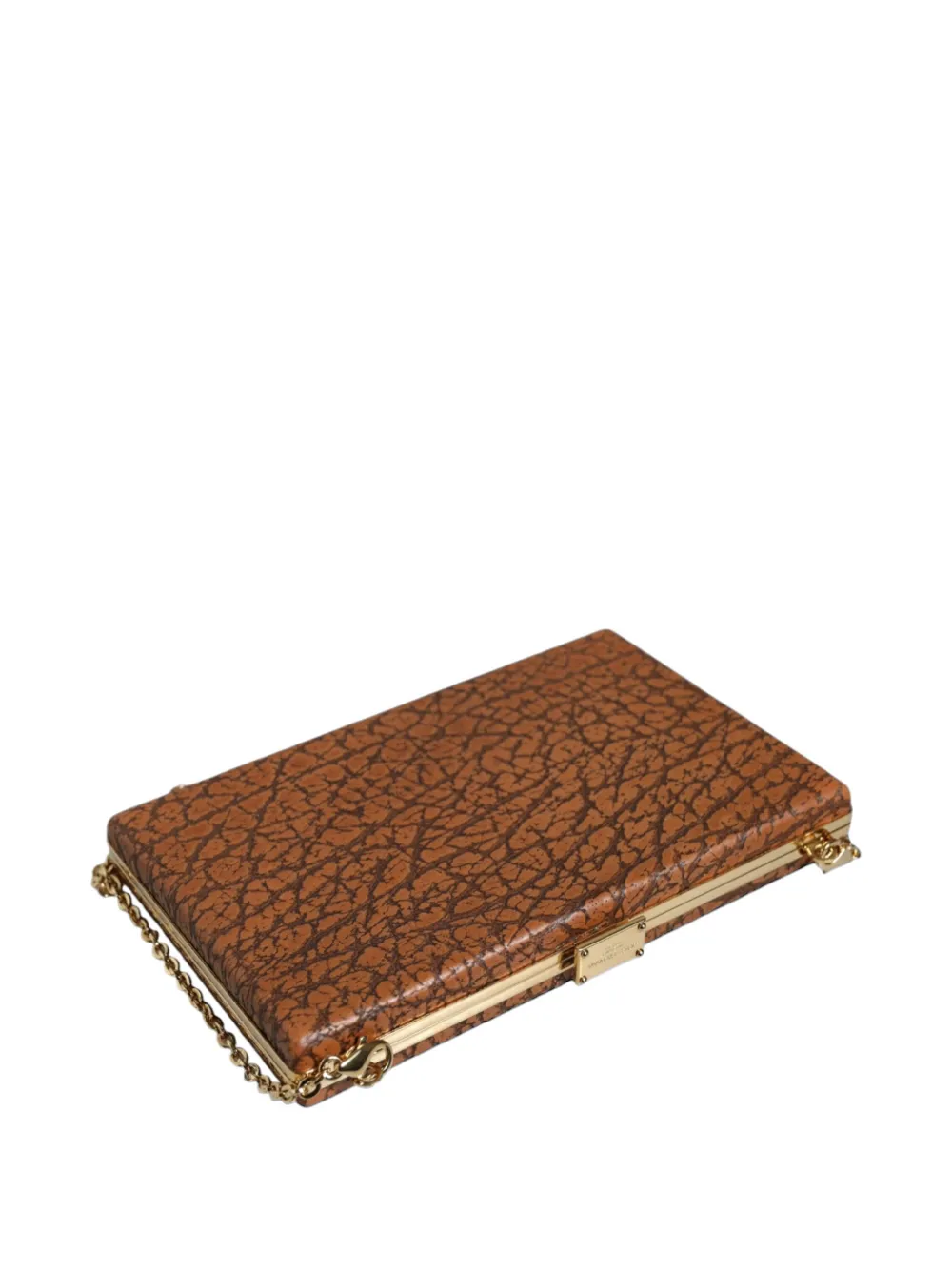 Dolce & Gabbana Leren clutch met textuur Bruin