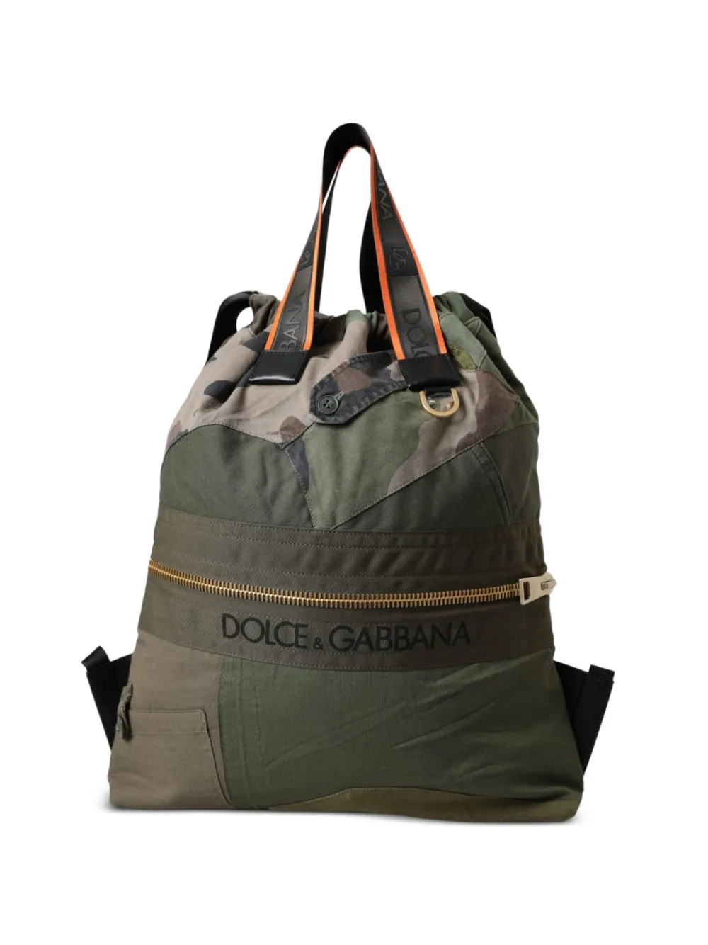 Dolce & Gabbana Rucksack im Patchwork-Look mit Camouflage-Print - Grün