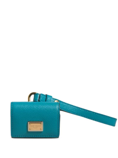 Dolce & Gabbana logo-plaque leather AirPods case