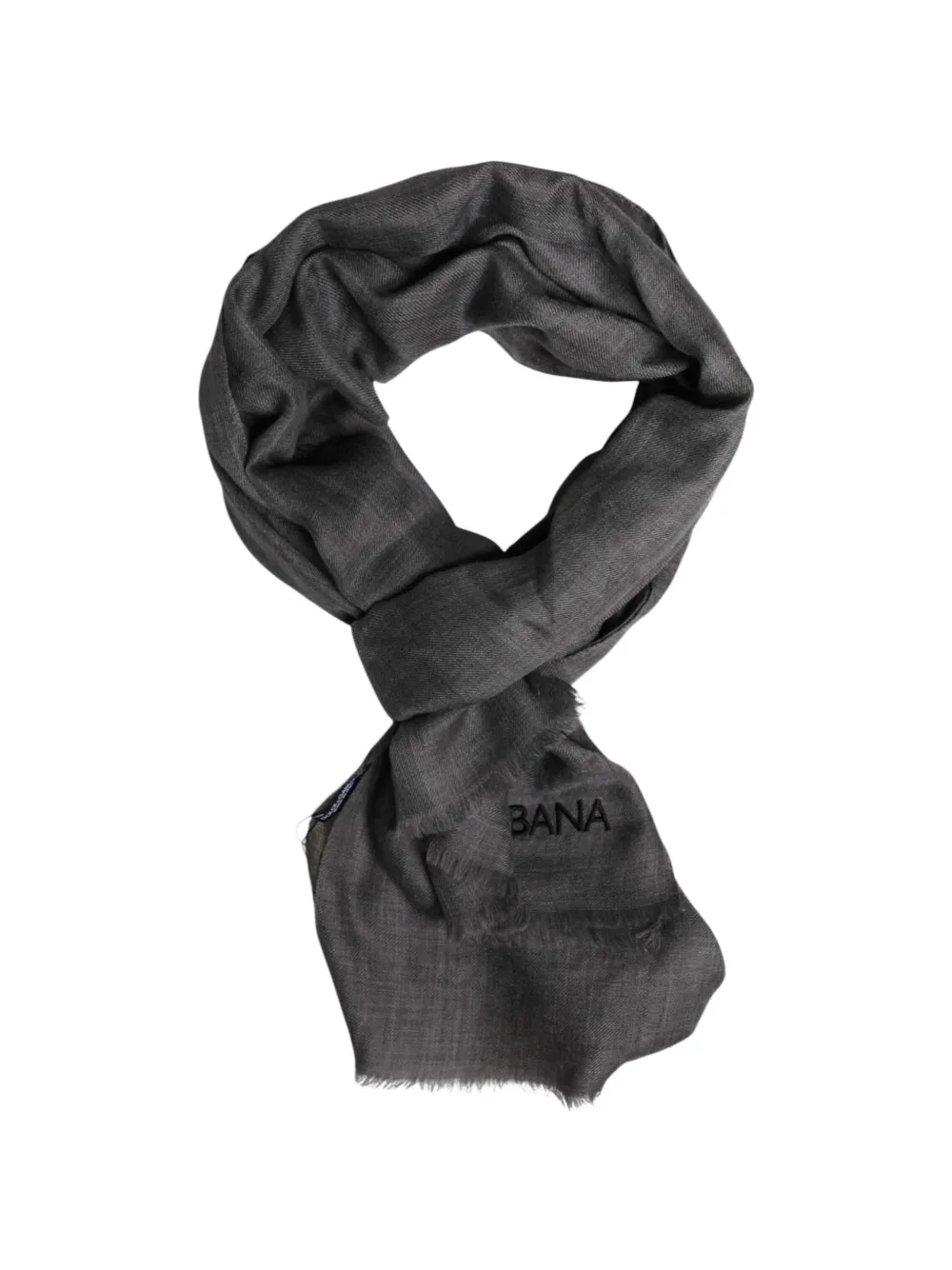 Dolce & Gabbana Sciarpa con logo e frange - Grigio