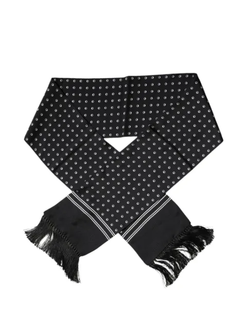 Dolce & Gabbana polka-dot fringed-edge scarf