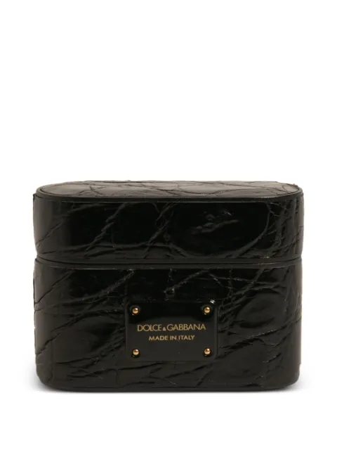 Dolce & Gabbana logo-plaque leather AirPods case