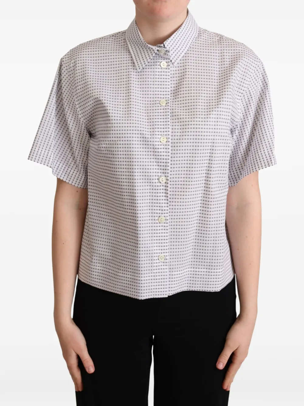 Dolce & Gabbana Popeline-Hemd mit Polka Dots - Weiß