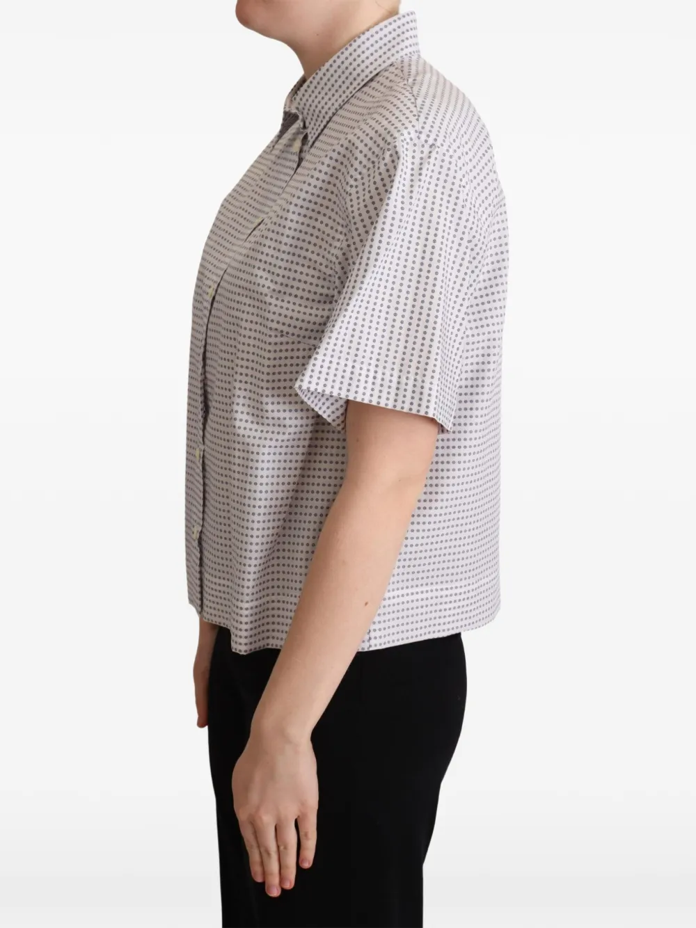 Dolce & Gabbana Popeline blouse met stippen Wit