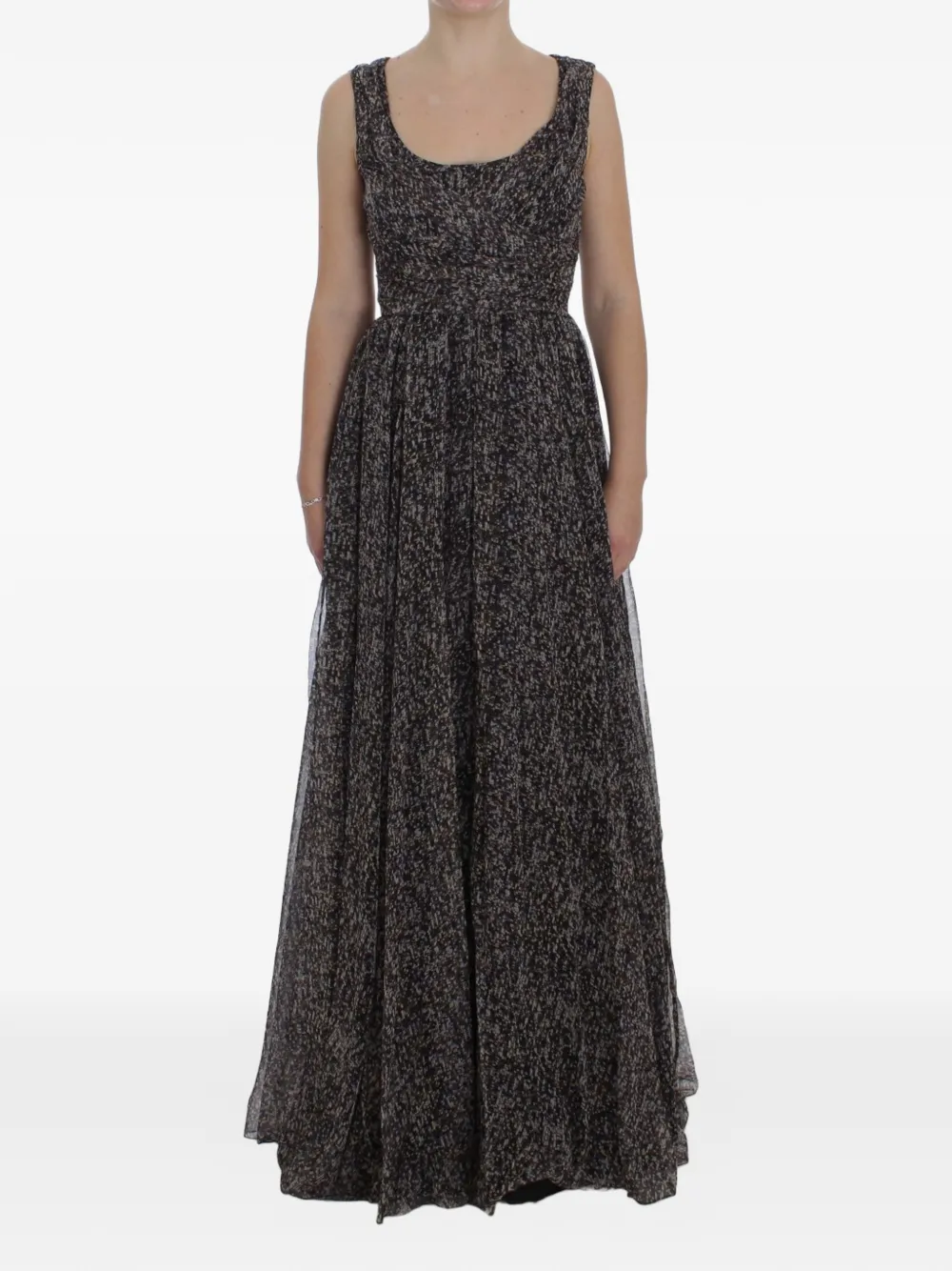 Dolce & Gabbana Abito lungo in seta - Nero
