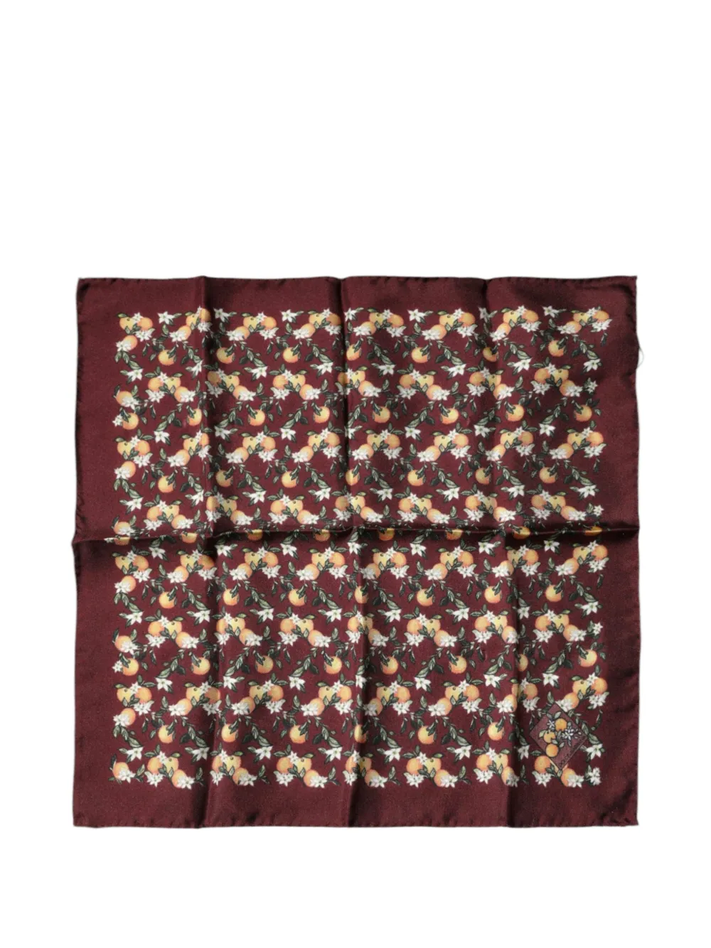 Dolce & Gabbana Einstecktuch aus Seide mit Orangen-Print - Braun