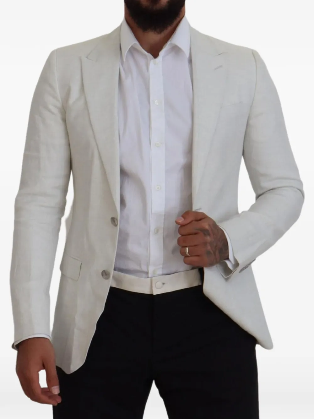 Dolce & Gabbana Blazer monopetto in lino - Bianco