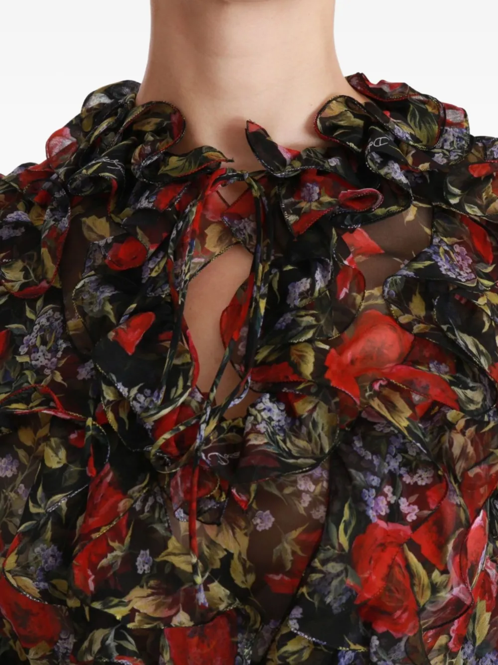 Dolce & Gabbana Shirt met bloemenprint Zwart