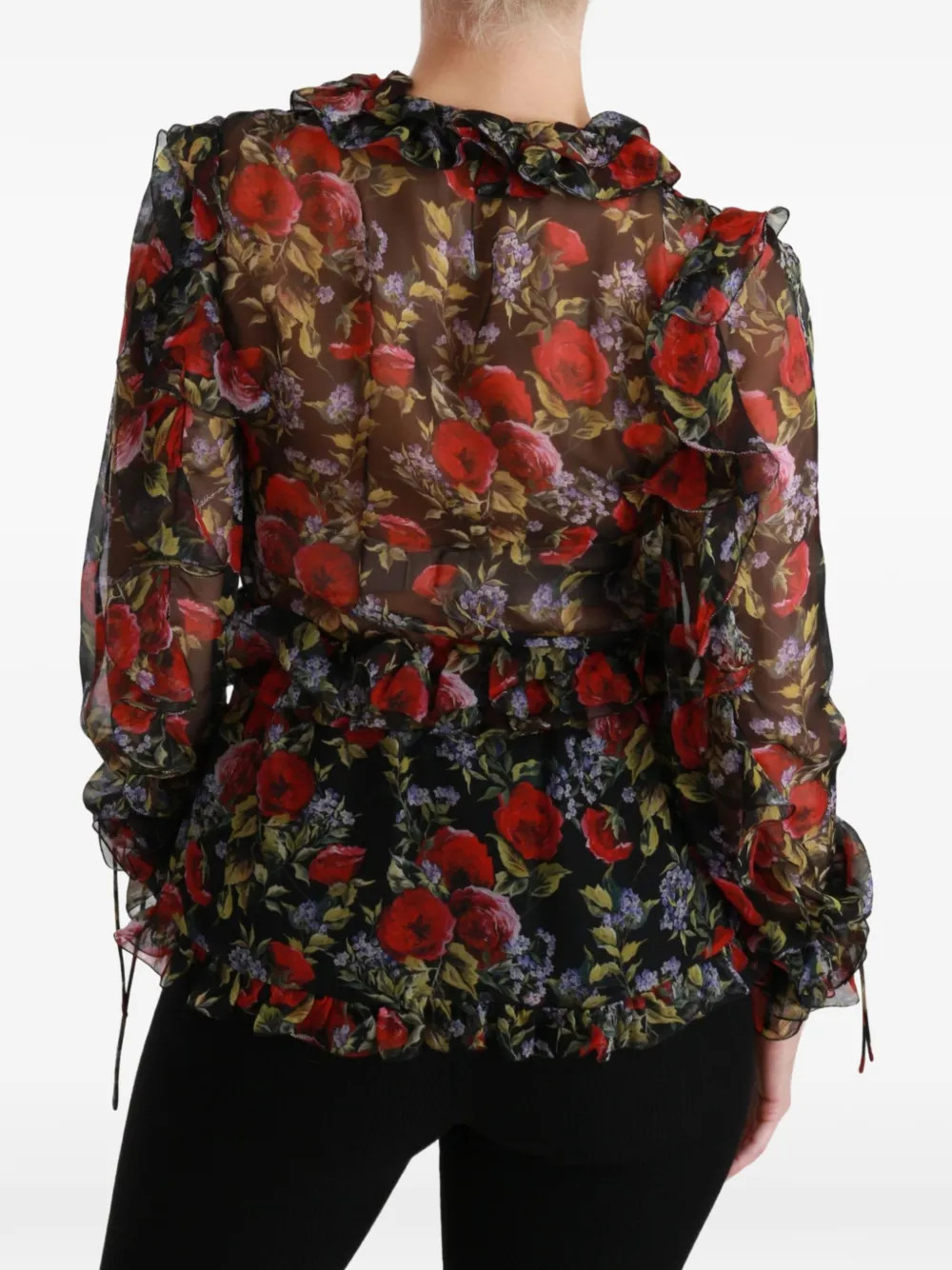 Dolce & Gabbana Shirt met bloemenprint Zwart