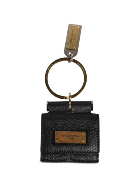 Dolce & Gabbana logo-plaque leather AirPods case