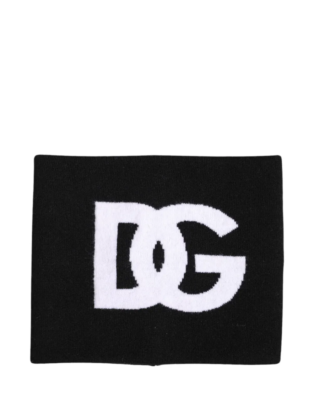Dolce & Gabbana Rundschal mit Logo-Strickmuster - Schwarz