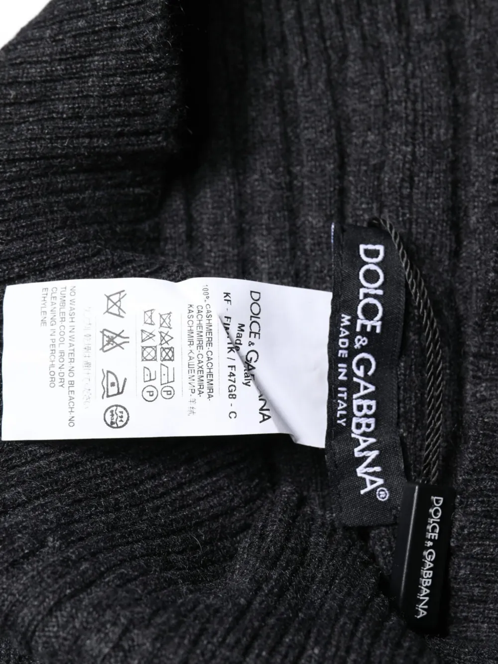 Dolce & Gabbana Ribgebreide sjaal Grijs