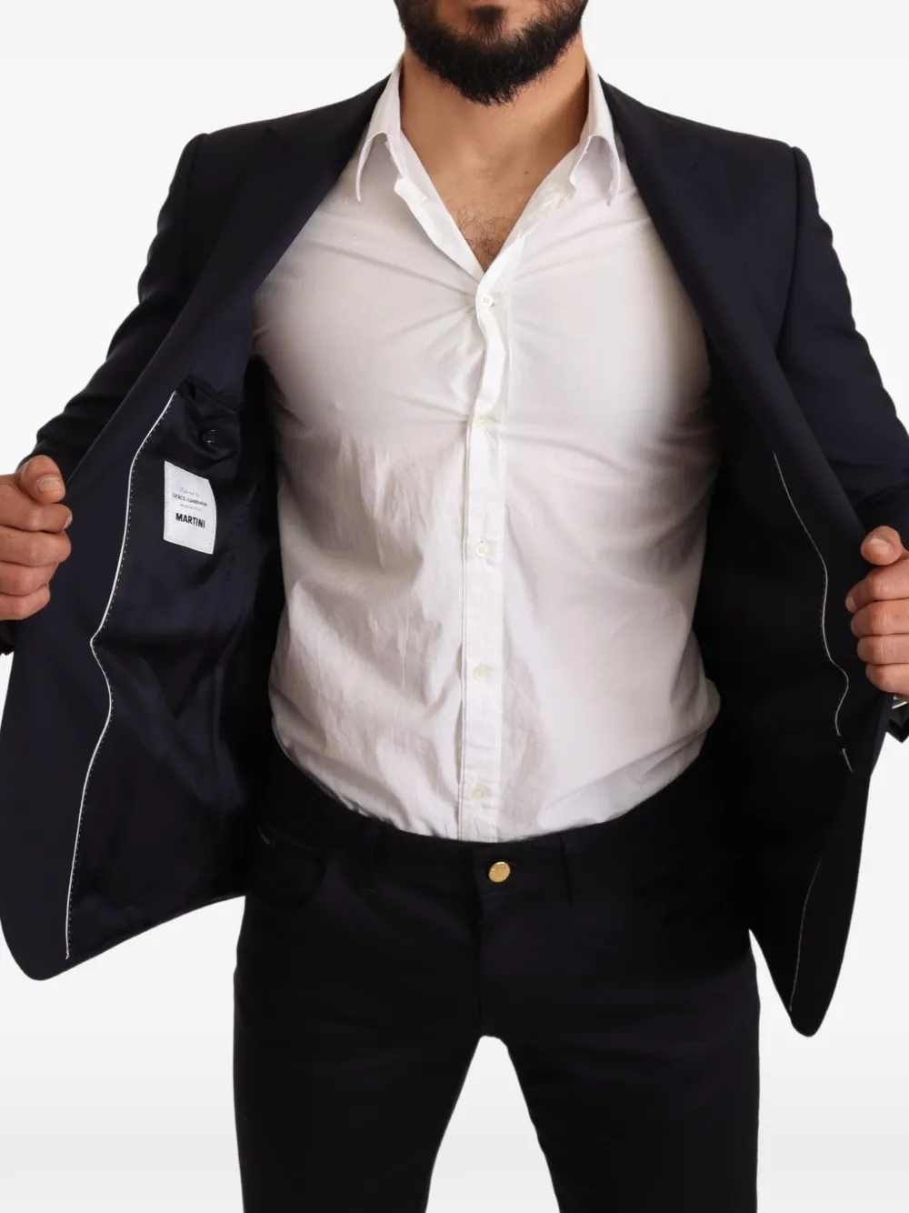 Dolce & Gabbana Blazer met enkele rij knopen Blauw
