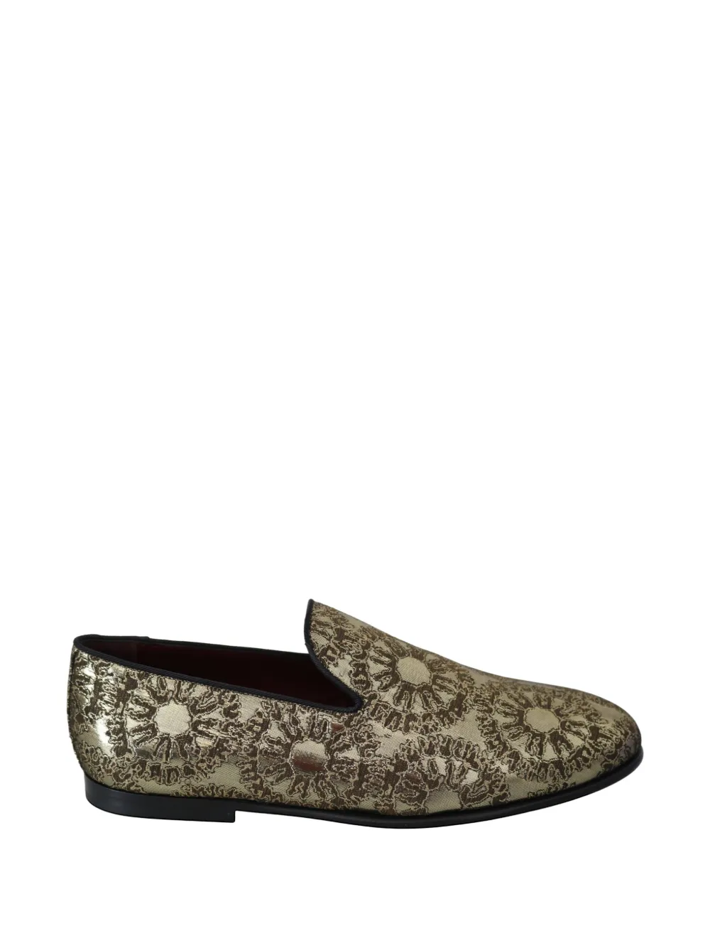 Dolce & Gabbana Mocassini a fiori jacquard - Oro