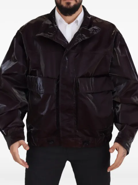 Dolce & Gabbana high-shine flap-pocket jacket