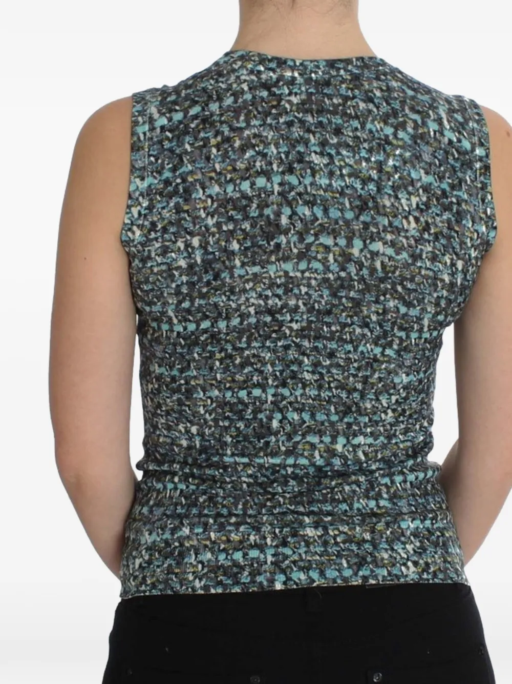 Dolce & Gabbana Mouwloze top met abstracte print Blauw