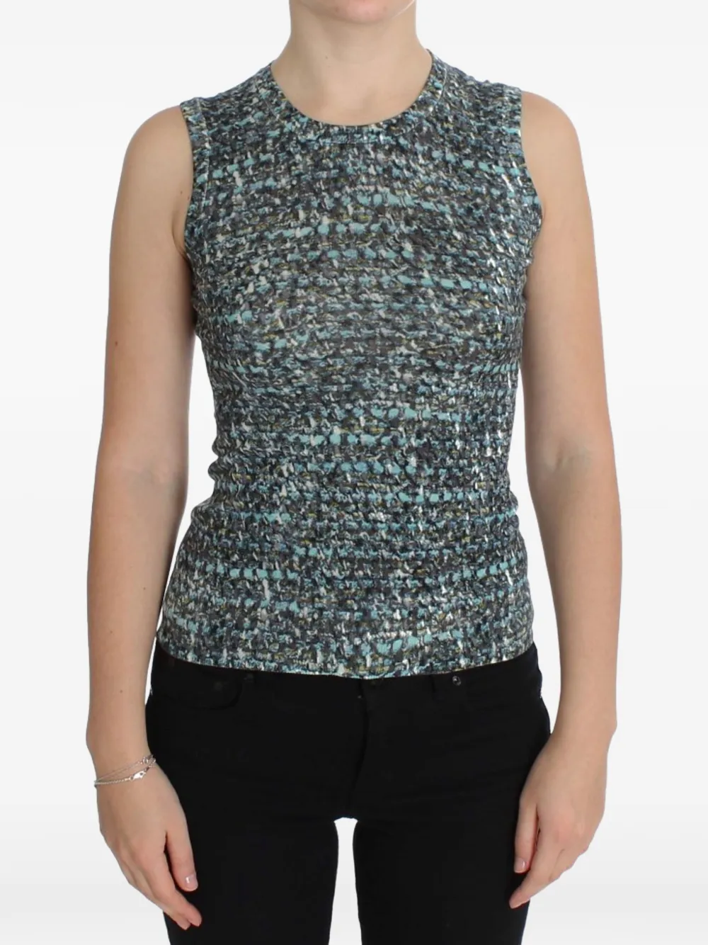 Dolce & Gabbana Top mit abstraktem Print - Blau