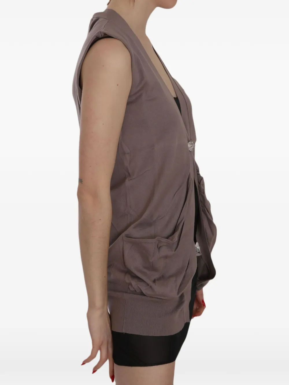 Pink Memories Mouwloos vest met opgestikte zak Bruin