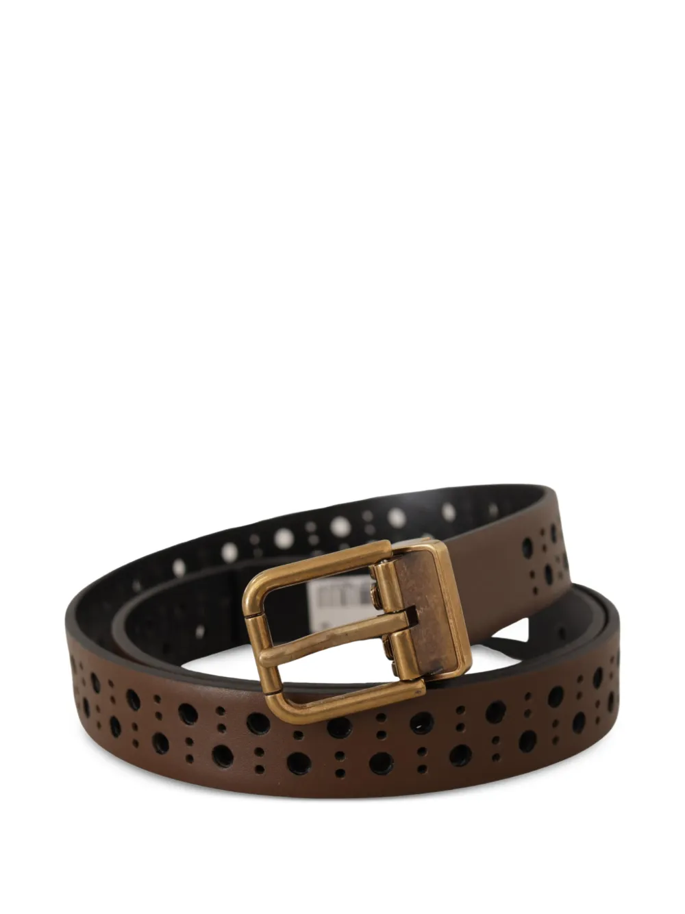 Dolce & Gabbana Geperforeerde leren riem Bruin