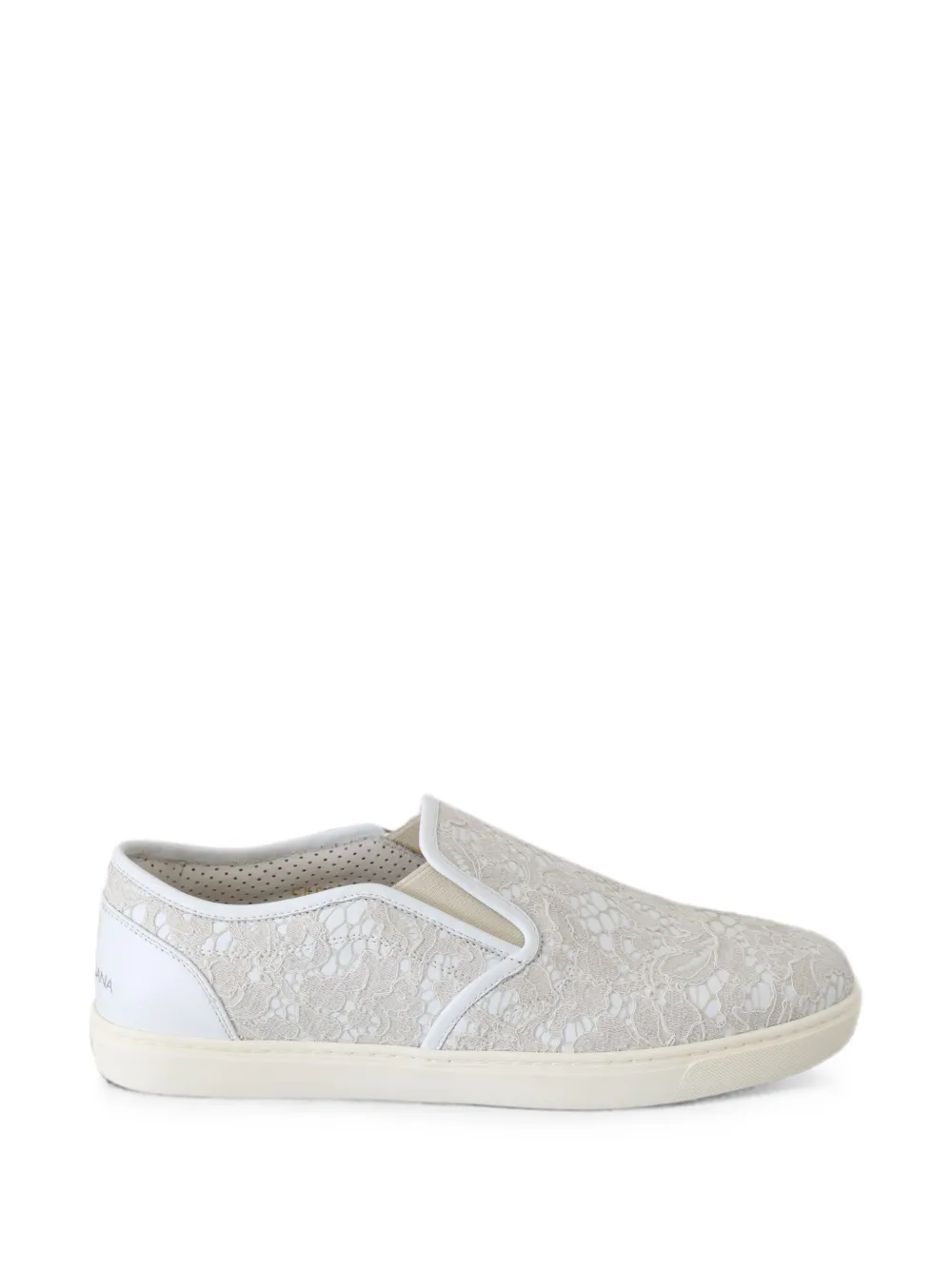 Dolce & Gabbana Slip-On-Sneakers mit Spitze - Weiß
