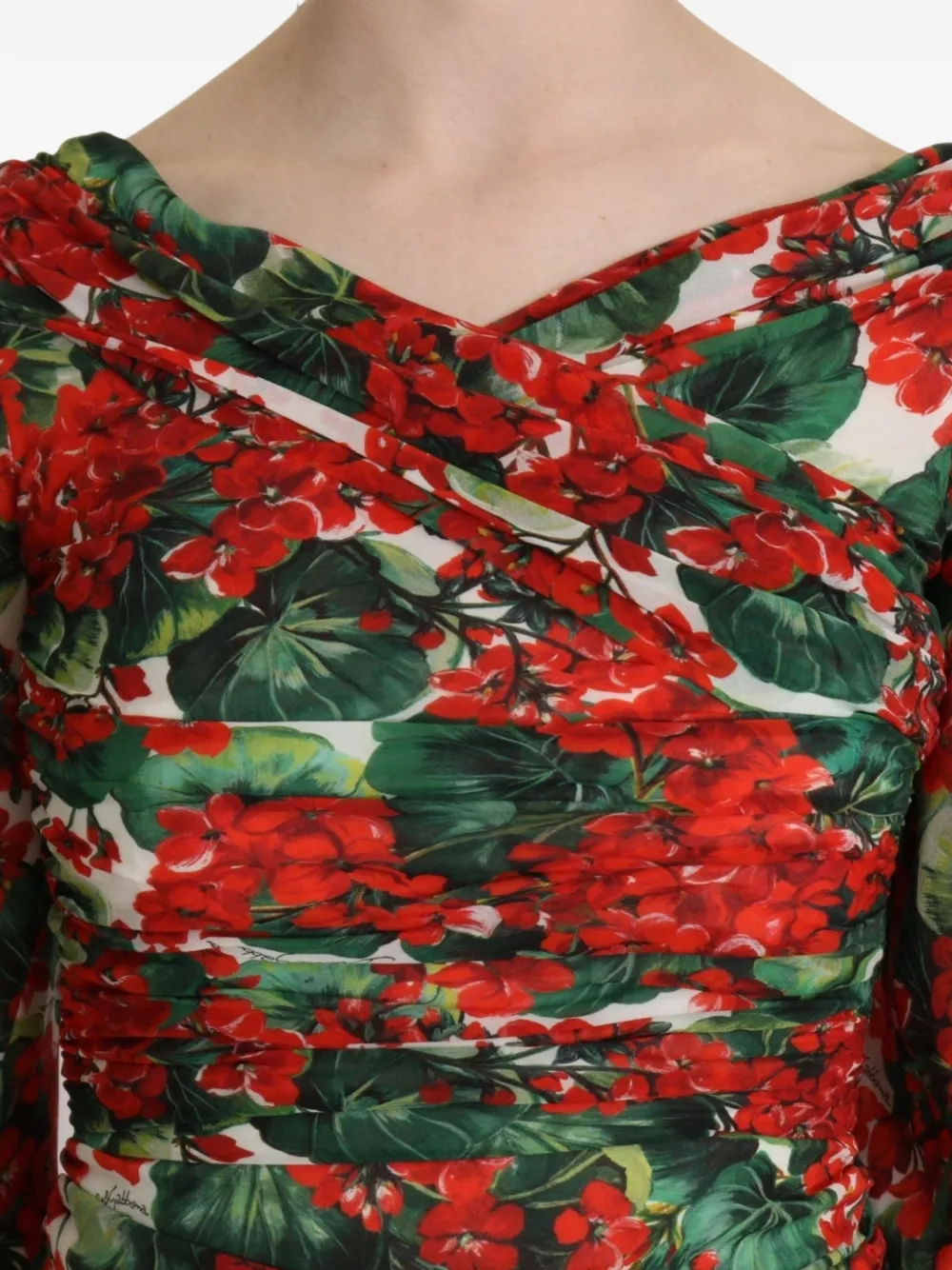 Dolce & Gabbana Midi-jurk met bloemenprint Rood