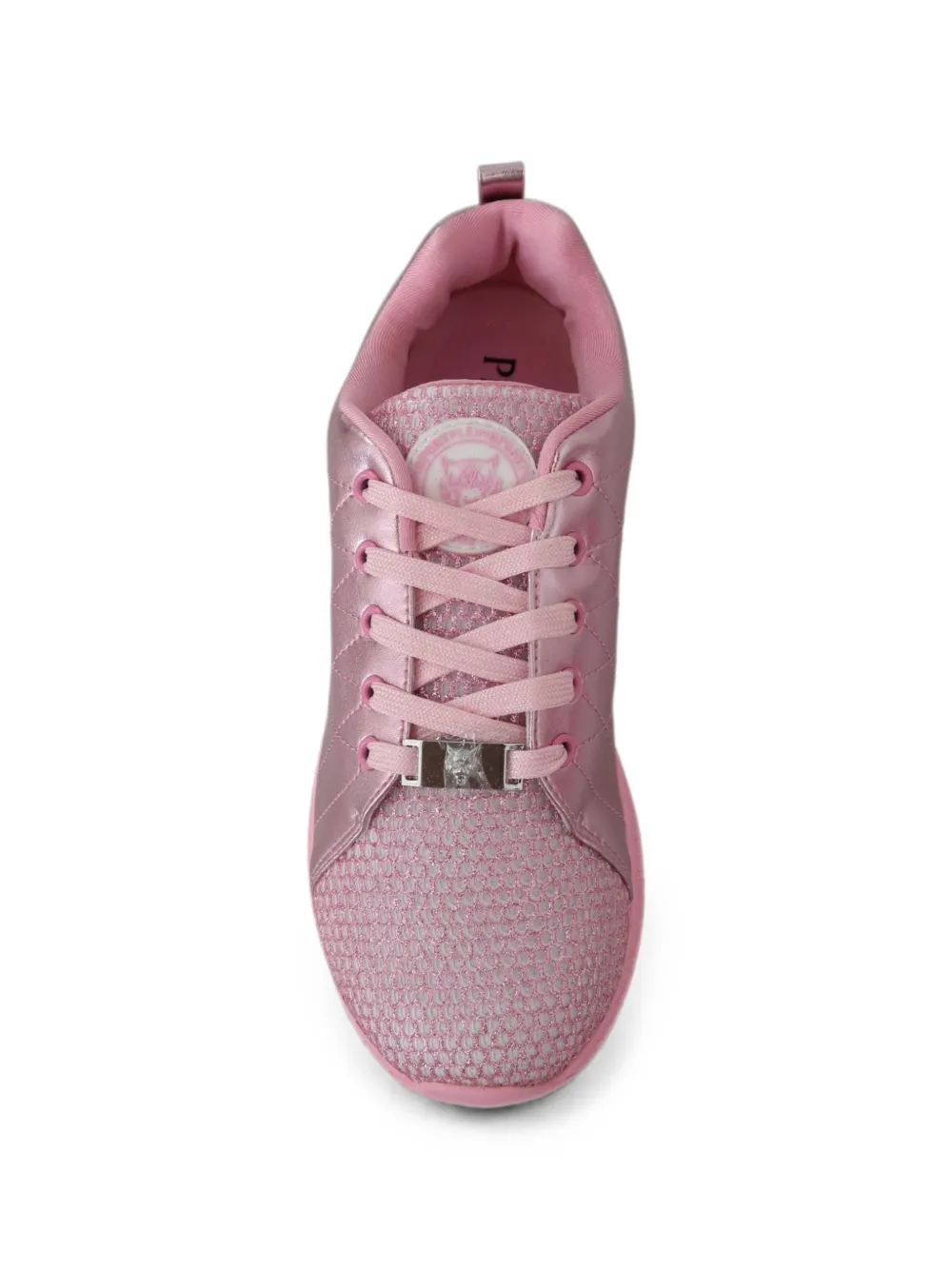Plein Sport Gewatteerde sneakers met glitters mesh Roze