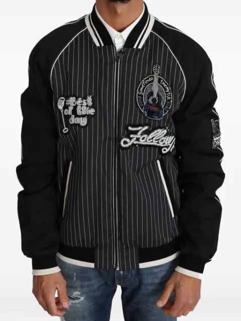 Dolce & Gabbana veste bomber à fines rayures