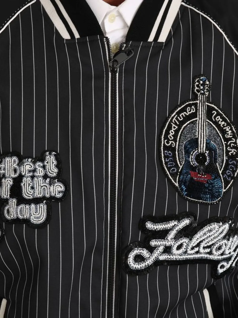 Dolce & Gabbana Bomberjack met krijtstreep Zwart