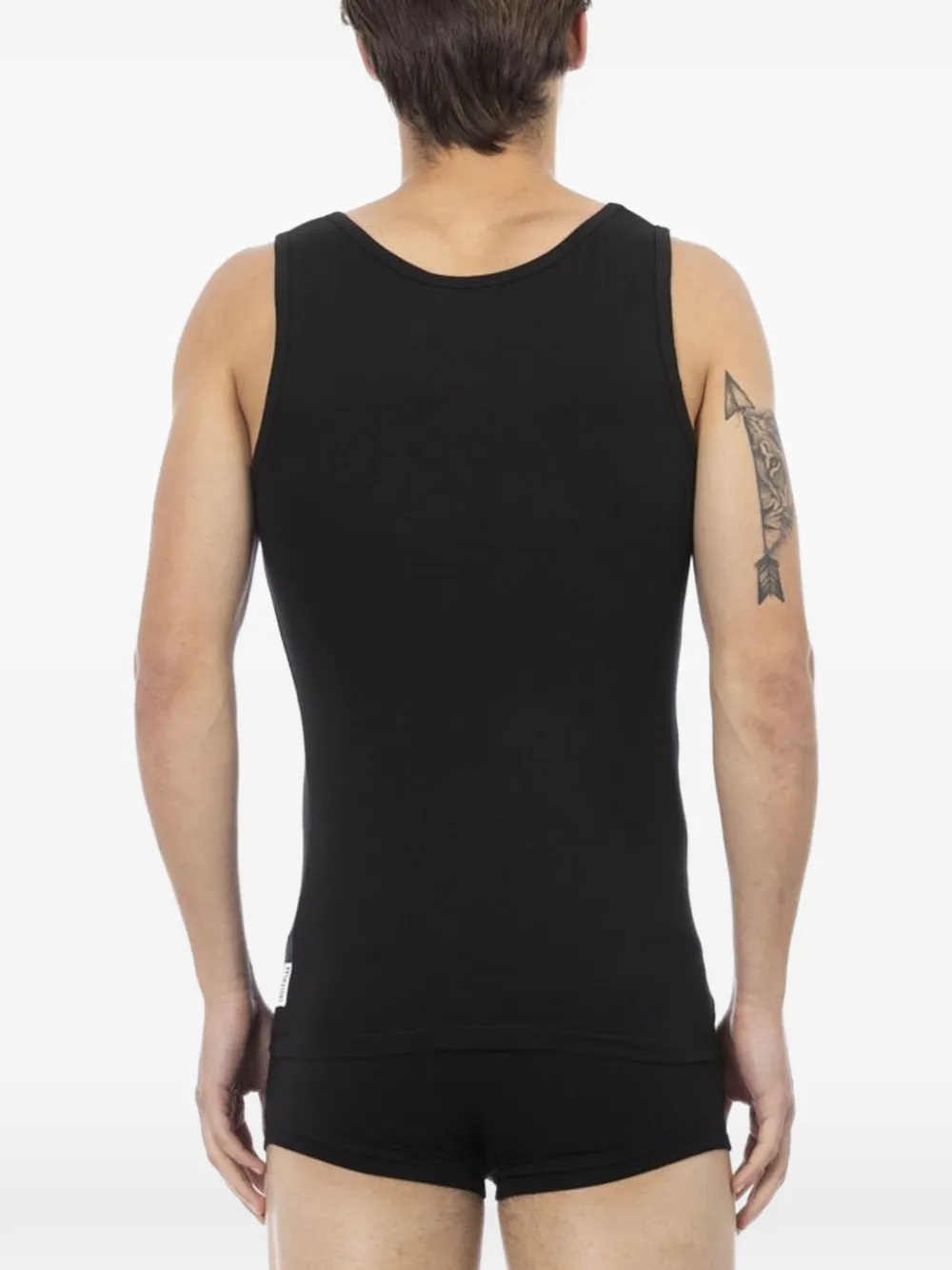 Bikkembergs Slim-fit tanktop met logopatch Zwart