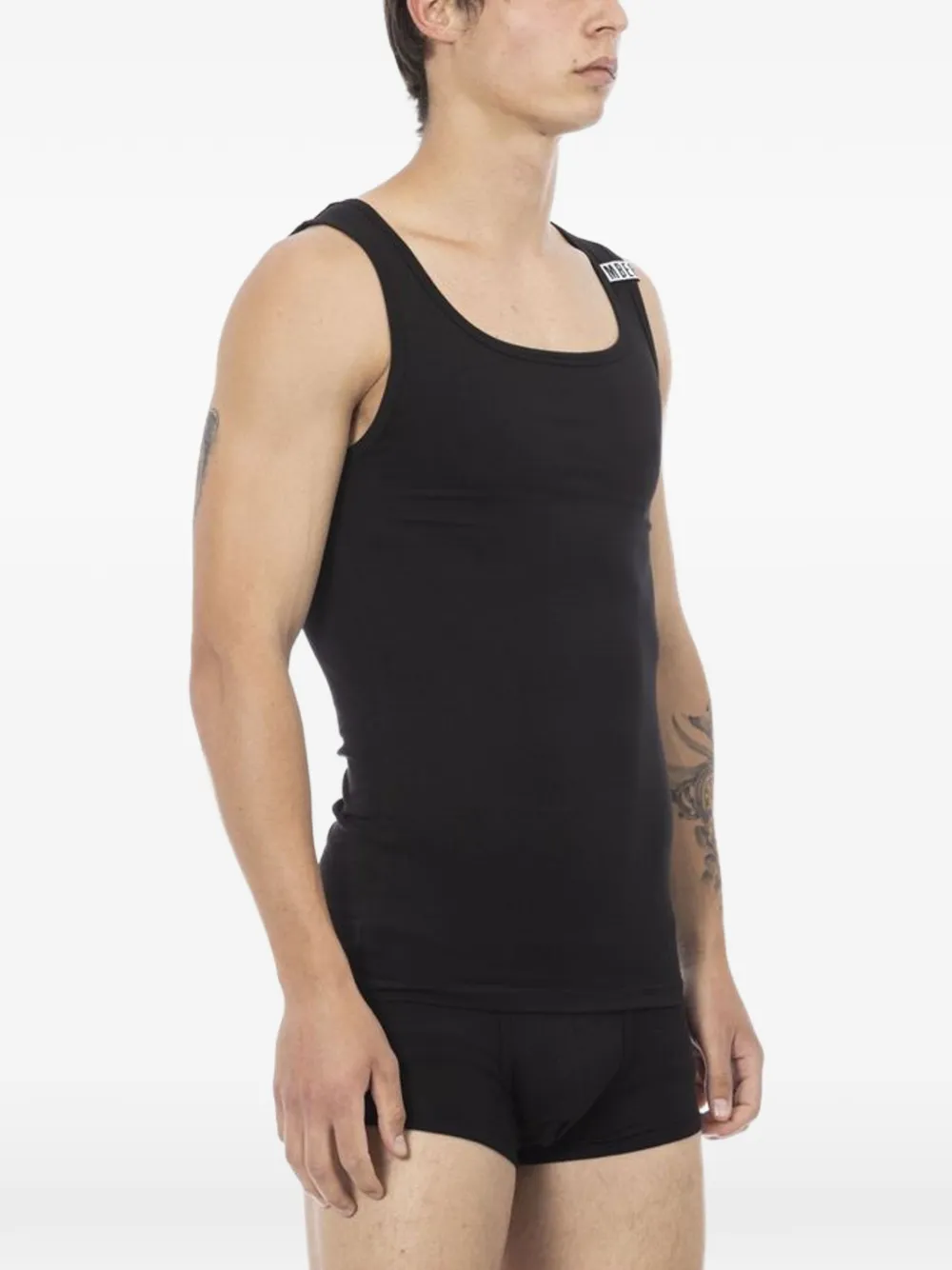 Bikkembergs Slim-fit tanktop met logopatch Zwart