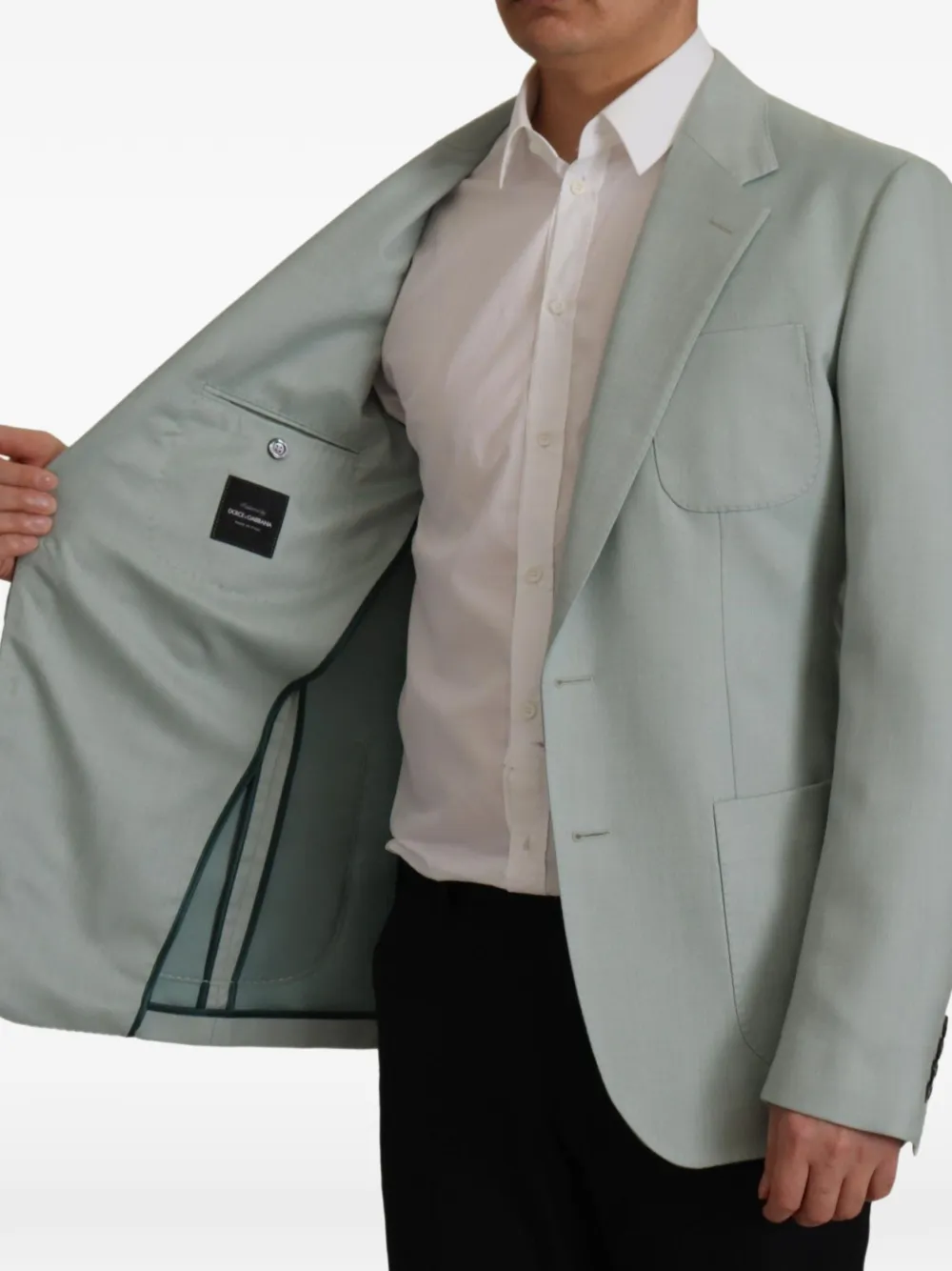 Dolce & Gabbana single-breasted cashmere-blend blazer Groen