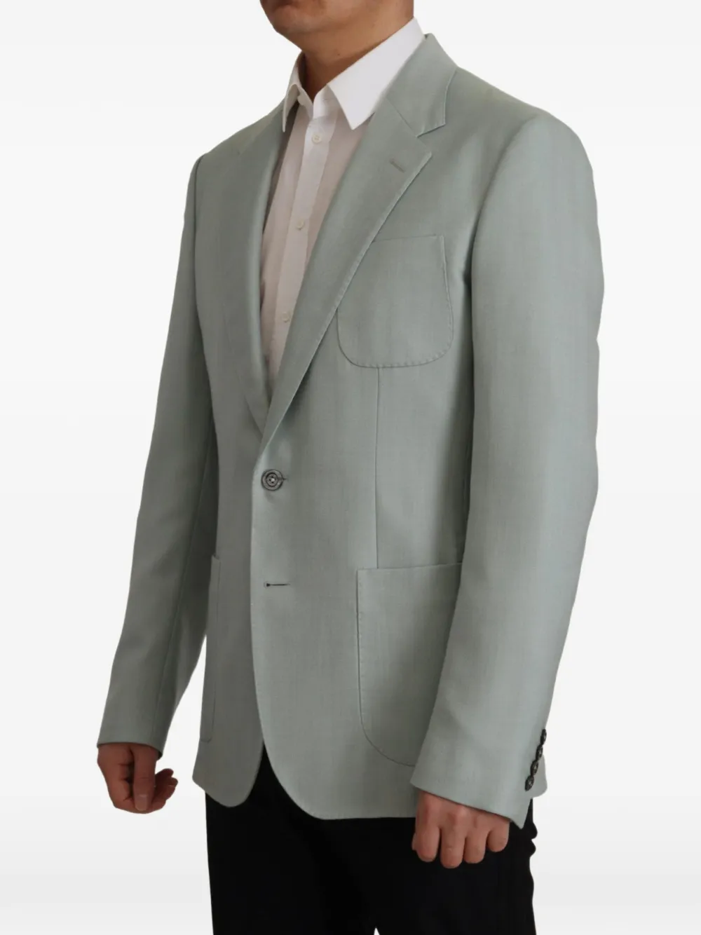 Dolce & Gabbana single-breasted cashmere-blend blazer Groen