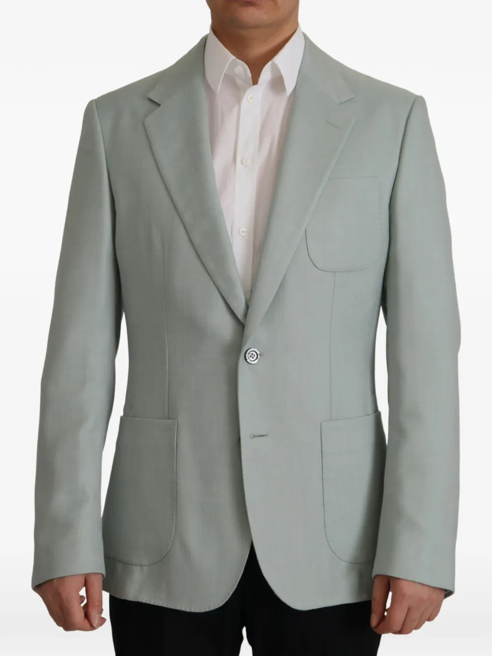 Dolce & Gabbana single-breasted cashmere-blend blazer - Grün