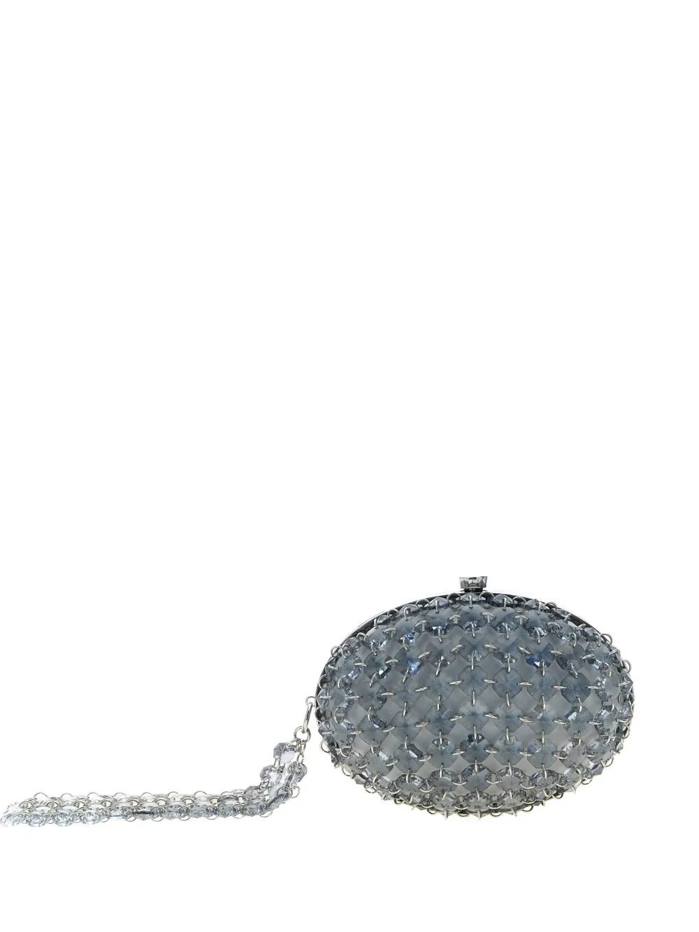 Self-Portrait crystal-chain clutch bag - Blu