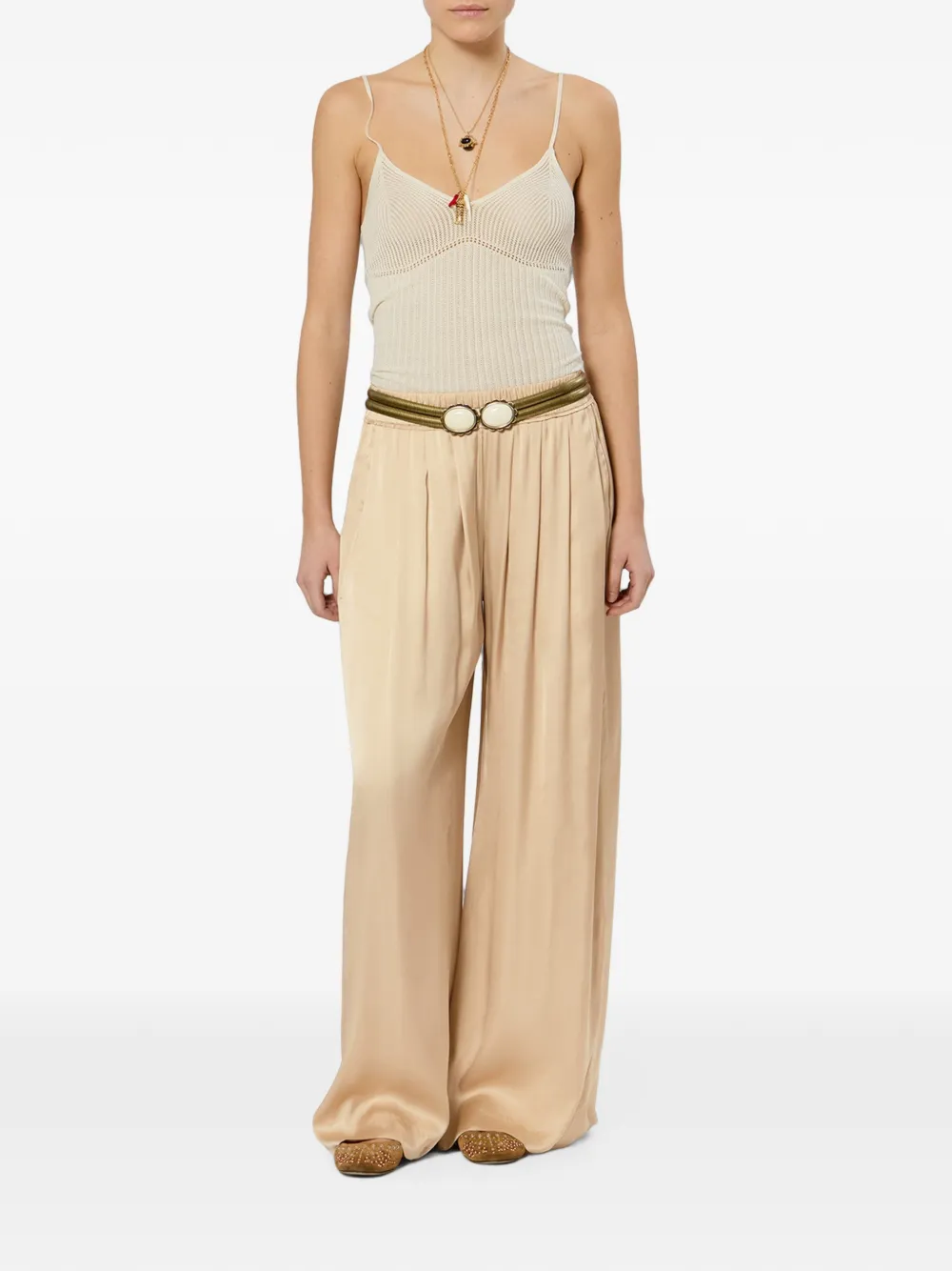 ISABEL MARANT Nolia geplooide broek Beige