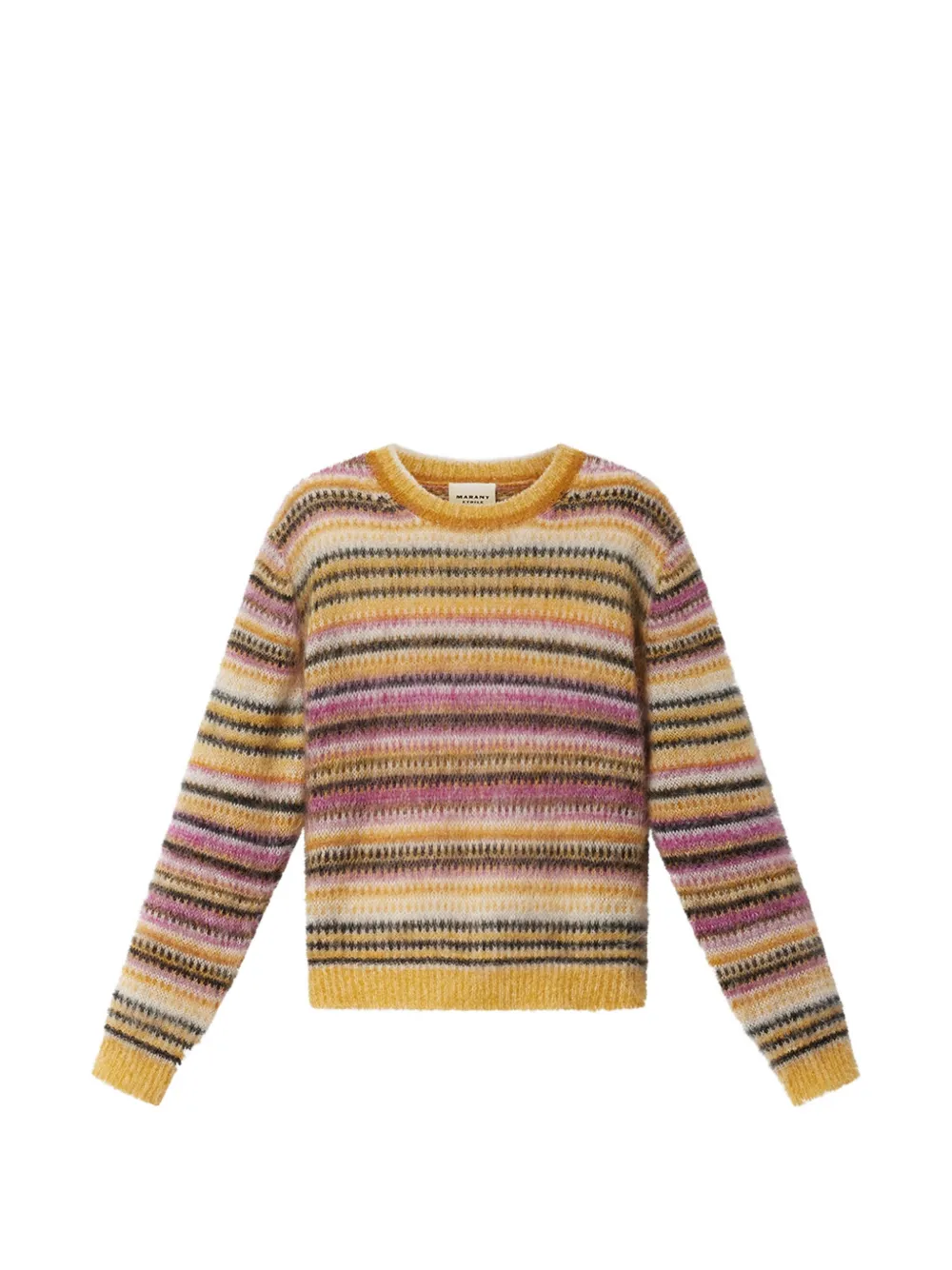 MARANT ÉTOILE Morine striped brushed-knit jumper - Gelb