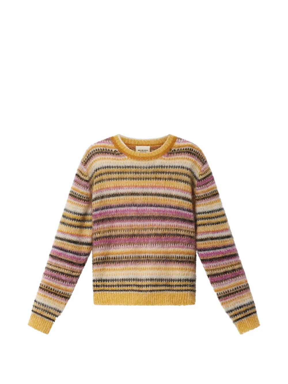 MARANT ÉTOILE Morine striped brushed-knit jumper - Gelb