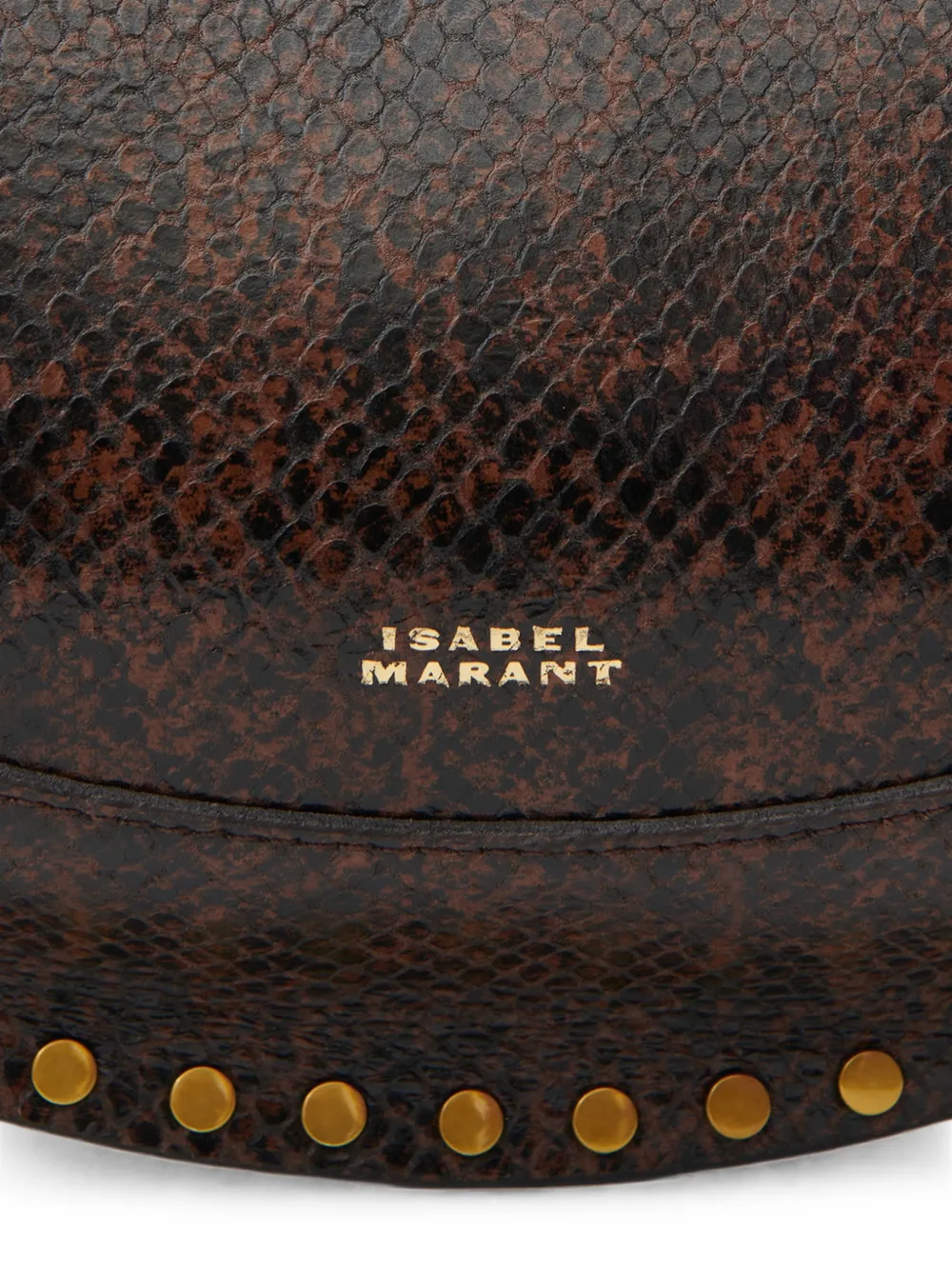ISABEL MARANT Oskan Moon leren schoudertas met python-effect Bruin