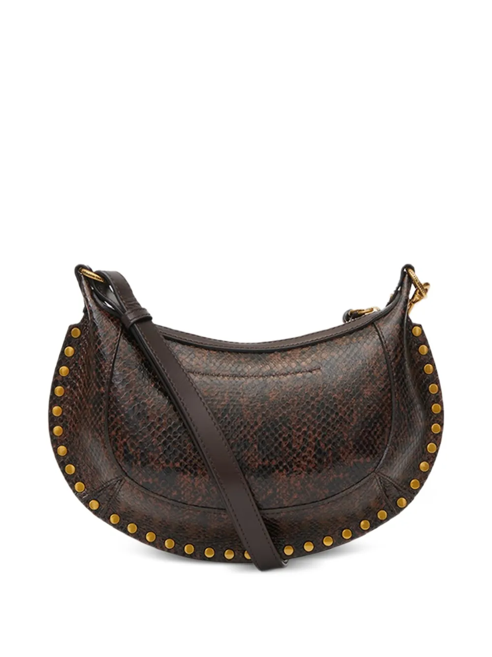 ISABEL MARANT Oskan Moon leren schoudertas met python-effect Bruin