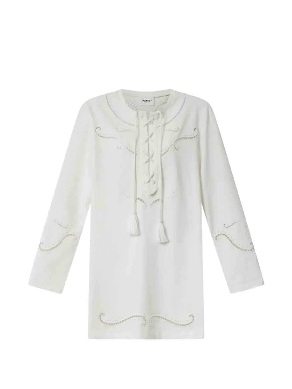 MARANT ÉTOILE Elka broderie anglaise lace-up mini dress