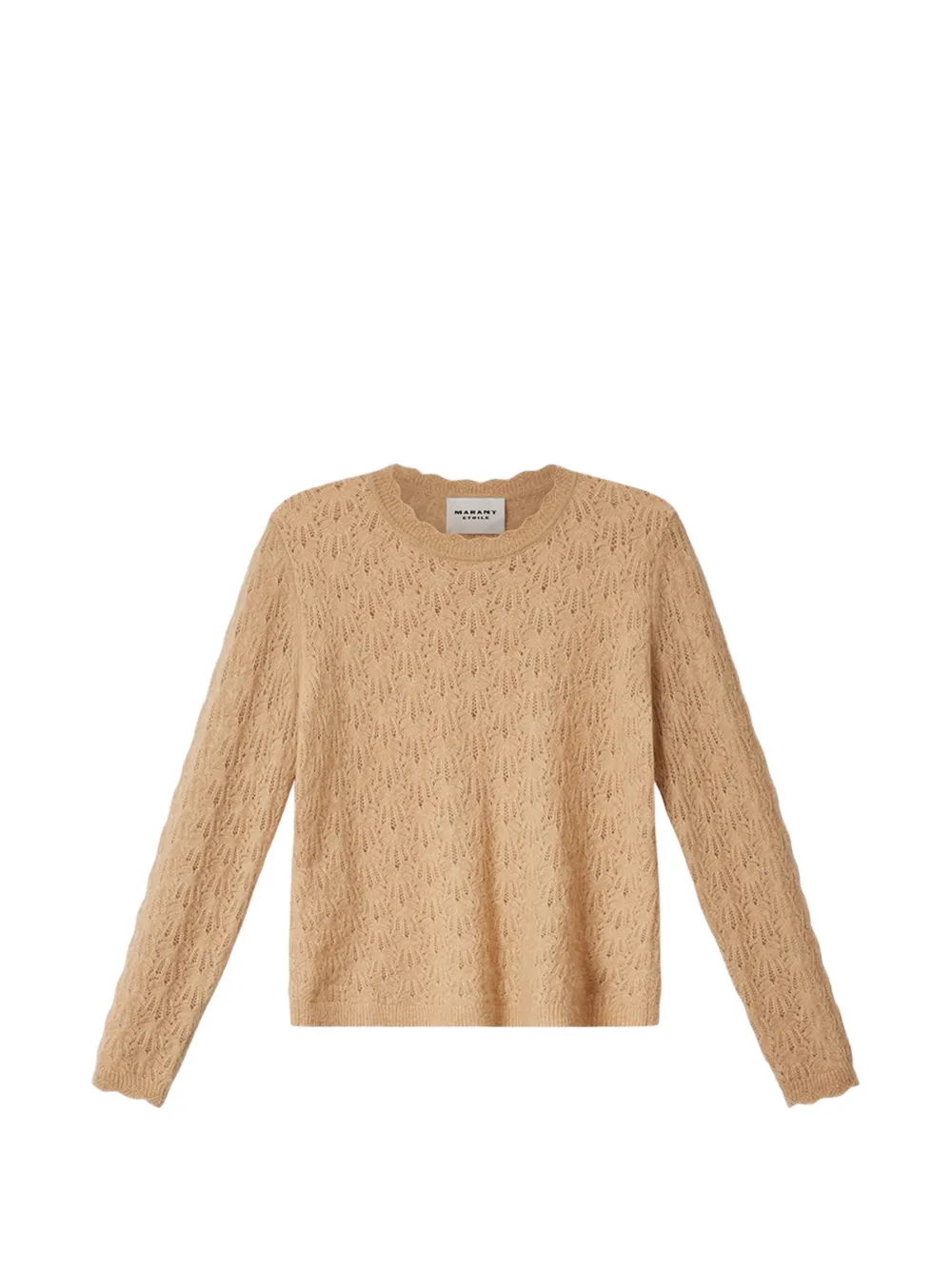 MARANT ÉTOILE Obeline openwork-knit scalloped-trim sweater - Nude
